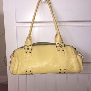 Cole Haan Lemon Yellow Leather Shoulder Satchel